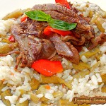 Articole culinare : Bame cu orez si carne de curcan